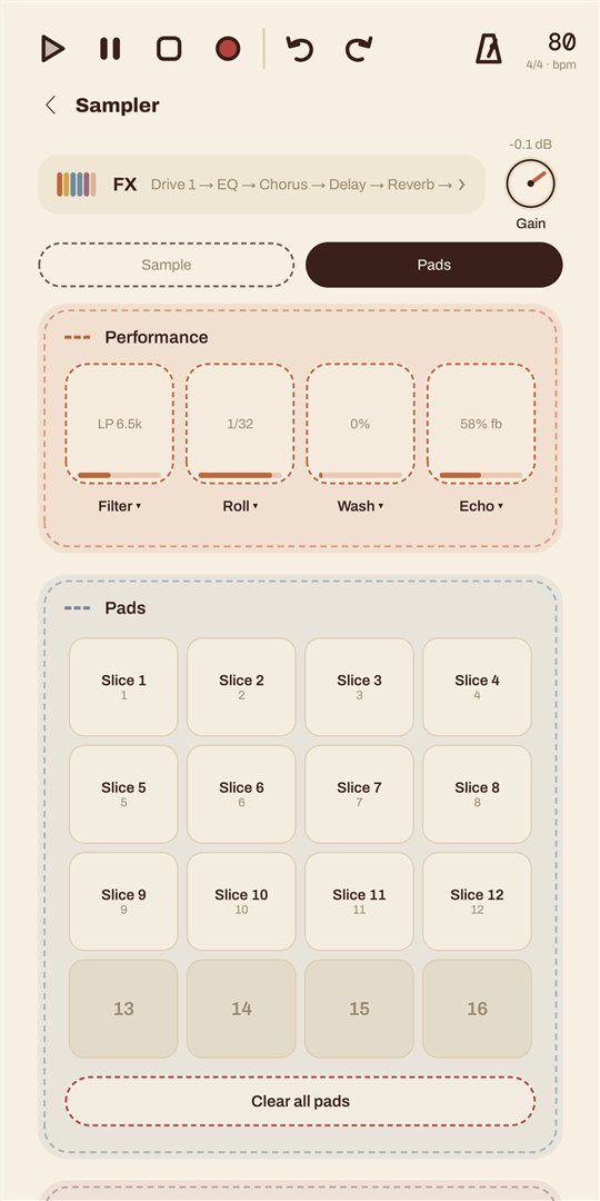 Sampler pads